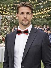 abordables Boda ACC-Pajarita de piel sintética para hombre: pajarita formal multicolor con detalle de diamantes de imitación, correa de cuello ajustable, estilo clásico y moderno para novios, bodas, San Valentín, fiestas y eventos formales.