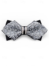 Недорогие Свадьба ACC-Мужской галстук-бабочка из полиэстера с блестками и кристаллами, доступен в нескольких цветах, идеально подходит для свадеб и вечерних мероприятий.