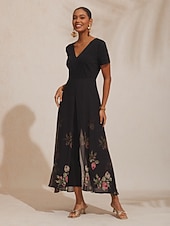 olcso Jumpsuits-tencel roma színátmenetes mintás patchwork overál vakációra és partira