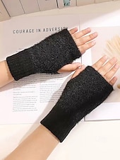 abordables Guantes de mujer-Guantes elásticos de piel sintética para mujer: disponibles en varios colores, suaves y acogedores, perfectos para el invierno y salidas informales.