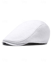 baratos Chapéus Masculinos-Boina masculina casual em poliéster com design simples e elegante, disponível em várias cores, perfeita para o uso diário.