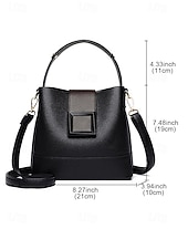 お買い得  ハンドバッグ＆トートバッグ-女性用フェイクレザーバケットバッグ - 多用途のショルダーバッグとクロスボディスタイル、複数の色、カジュアルからセミフォーマルまで使えるトレンディで丈夫なバッグ
