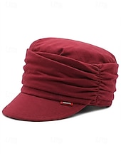 tanie Kapelusze damskie-damska czapka plisowana z poliestru – wiele kolorów, swobodny styl, idealna do noszenia na co dzień i w podróży