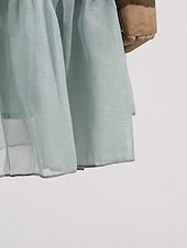 cheap Casual / Daytime Wedding-A-Line Knee Length Prom Dress Wedding Guest Dress Wedding Guest Dresses Elegant Daily Long Sleeve Crew Neck Prom Garden Party with Ruffles