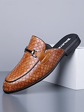 billiga Loafers-Röda slip-on loafers för män, krokodilpräglad ovandel, rygglös mule-design, elegant smart casual-stil för strandbröllop, trädgårdsceremonier och sommarevenemang