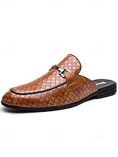 billiga Loafers-Röda slip-on loafers för män, krokodilpräglad ovandel, rygglös mule-design, elegant smart casual-stil för strandbröllop, trädgårdsceremonier och sommarevenemang