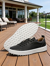 tanie Damskie buty golfowe-Brązowe buty golfowe damskie – klasyczne, sznurowane, codzienne buty golfowe dla kobiet, trwała podeszwa z kolcami do gry w golfa, spacerów, uprawiania sportów na świeżym powietrzu i noszenia na co dzień