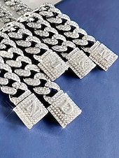 billiga Herrsmycken-Herrarmband i legeringskedja med alfabetets initialer – personligt kristallbesatt armband för alla hjärtans dag, bröllop och presenter