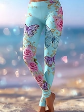 Χαμηλού Κόστους Κάτω ρούχα της Ημέρας του Αγίου Βαλεντίνου-Γυναικεία Παντελόνια Κολάν Άνετα κολάν Διακοπές Βασικό Καθημερινό Πλήρες μήκος Ψηλή Μέση Πεταλούδα Λουλούδι Ελαστική μέση Στάμπα Άνεση Ικανότητα να αναπνέει Άνετο Ελαστικό Διακοπές Επίσημο Δρόμος