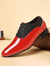 Недорогие Оксфордские туфли-Мужские красно-черные кожаные туфли – модный дизайн для свадеб и вечерних мероприятий.
