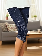 abordables -Femmes Leggings Vacances Mode Streetwear Longueur mollet Taille haute Graphique Dégradé Impression Confort Doux Confortable Élastique Quotidien Extérieur Vacances Bleu marine Noir Vert Gris Ét