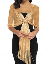 abordables Mariage ACC-Écharpe en polyester pour femme, ornée de boutons en acrylique, disponible en plusieurs couleurs, idéale pour les mariages et les soirées.