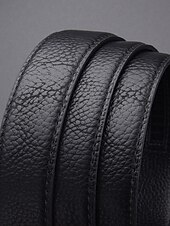 cheap Wedding Accessories-Men's Genuine Leather Automatic Buckle Belt in Black &amp; Coffee, Classic Business Dress Belt for Men, Durable Real Leather, Adjustable Fit, Ideal for Weddings, Business Meetings &amp; Formal Occasions