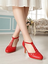 ieftine Pantofi Mary Jane-Pantofi cu toc mediu, negri, cu bareta în T și accente argintii, model Mary Jane pentru femei – stil elegant de zi cu zi, pentru ținute profesionale de birou și naveta elegantă