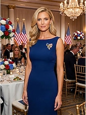 abordables Accessoires-Broche patriote en forme de nœud pour femmes du 250e anniversaire des États-Unis disponible en or et en argent en matériau allié parfait pour les célébrations de l'Amérique et du jour de