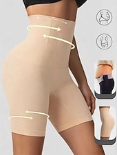 cheap Control Panties-Women's Shapewear Waist Trainer Fashion Simple Pure Color Elastic Waist Daily Home Vacation Black Brown Khaki Summer Spring Fall Regular Fit