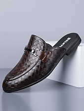 billiga Loafers-Röda slip-on loafers för män, krokodilpräglad ovandel, rygglös mule-design, elegant smart casual-stil för strandbröllop, trädgårdsceremonier och sommarevenemang