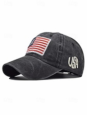 billige Tilbehør-United States 250th Anniversary Menns Brodert USA Baseball Cap Justerbar Caps i bomull Flerfarget Patriotisk Flaggbdesign USA Uavhengighetsdag Festivaler og Hverdagscasual