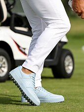 tanie Męskie buty golfowe-Męskie niebieskie buty golfowe, lekka, amortyzowana podeszwa, przewiewna cholewka, sportowy styl do gry na polach golfowych i na świeżym powietrzu