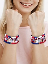 abordables Pulseras y brazaletes-Multi capa Lujoso Forma de Alfabeto Moda Personalizado Cerámica Pulsera pulsera Rojo Para Diario Regalo Festivos