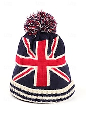  Yhdysvallat 250-vuotisjuhlan unisex patrioottinen neulottu pipo pom-pomilla tähtien ja viivojen Amerikan lipun muotoilu pehmeä talvinen neulottu hattu rento festivaalityyli