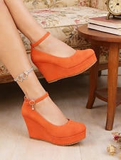 levne Retro styl 50. let-Dámské červené lodičky na klínku s páskem přes kotník – elegantní platformové podpatky z 50. let pro milovnice retro stylu, večírky, svatby a večerní akce