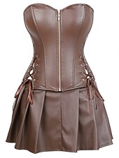 cheap Dresses-Medieval Renaissance Steampunk Dress Corset Pirate Fancy Dress Women's Pirate Fantasy Halloween Carnival Performance LARP Ren Faire Adults' Dress