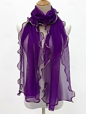 baratos Lenços Femininos-Lenço feminino leve em poliéster – várias cores, design macio e elegante, ideal para férias e uso casual no dia a dia.