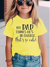 preiswerte Mädchens 3D verspielter Humor-Mädchen 3D Grafik Buchstabe T-Shirt Kurzarm 3D-Druck Sommer Frühling Sport Mode Streetwear Kinder 4-12 Jahre Rundhalsausschnitt Lässig Täglich Outdoor Normale Passform