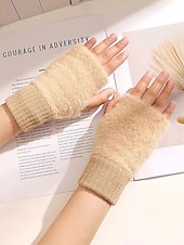 abordables Guantes de mujer-Guantes elásticos de piel sintética para mujer: disponibles en varios colores, suaves y acogedores, perfectos para el invierno y salidas informales.