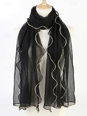 baratos Lenços Femininos-Lenço feminino leve em poliéster – várias cores, design macio e elegante, ideal para férias e uso casual no dia a dia.