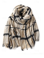 economico Cravatte e papillon da uomo-sciarpa a quadri in cotone e lino da uomo – vari colori, leggera e traspirante – perfetta per l'uso quotidiano casual