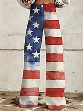  250-jähriges Jubiläum USA Retro Vintage 1970er Hose Hose mit weitem Bein Hippie Disco Hohe Taille Kostüm Damen Maskerade 4. Juli Unabhängigkeitstag Erwachsene Hose