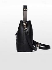 お買い得  ハンドバッグ＆トートバッグ-女性用フェイクレザーバケットバッグ - 多用途のショルダーバッグとクロスボディスタイル、複数の色、カジュアルからセミフォーマルまで使えるトレンディで丈夫なバッグ