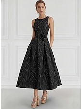 Недорогие Комплекты платьев для мам-А-силуэт Ниже колена Свадебное платье для гостей Платье для матери невесты Без рукавов Рукав 3/4 Квадратный вырез Элегантный стиль Вечеринка в саду Свадьба Официальные Стретч-креп с Карман