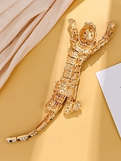 halpa Häät ACC-Miesten metalliseoksesta valmistettu tiikeririntaneula, kulta- ja hopeanvärisiä vaihtoehtoja, kristallikoristeinen, tyylikäs asuste häihin ja illallisjuhliin