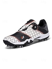 Χαμηλού Κόστους Ανδρικά Παπούτσια Γκολφ-Ανδρικά κόκκινα και μαύρα παπούτσια γκολφ – υψηλής ποιότητας συνθετικό δέρμα, αδιάβροχα, ιδανικά για γκολφ και ενεργό τρόπο ζωής σε εξωτερικούς χώρους