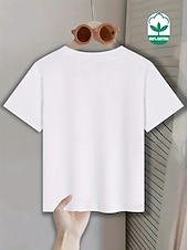 cheap Boy's 3D Funny Humor-100% Cotton Kids Boys' Black White Graphic Letter T shirt Blouse Crew Neck Short Sleeve Outdoor Dailywear Fashion Streetwear Designer Printing Summer
