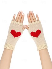 halpa ystävänpäivä-Naisten neulotut kynsikkäät sydänkuviolla, useita värejä, sopivat täydellisesti ystävänpäivään ja syksyn/talven arkikäyttöön