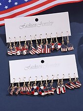 Недорогие Браслеты и цепочки-1 пара Серьги For Жен. Повседневные Для улицы фестиваль Сплав геометрический Звезда