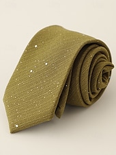 Недорогие Свадьба ACC-Мужской галстук из полиэстера с эффектом мерцания – в нескольких цветах, элегантный для свадеб и ужинов, однотонный с легким мерцающим эффектом.