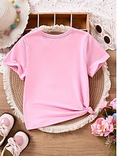 cheap Girl's 3D Playful Humor-Girls' 3D Graphic Letter T shirt Tee Short Sleeve 3D Print Summer Spring Sports Fashion Streetwear Kids 4-12 Years Crew Neck Casual Daily Outdoor Regular Fit