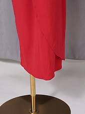 abordables Semi-formal / Cóctel-Two Piece Sheath Column Floor Length Wedding Guest Dress Wedding Guest Dresses Elegant Daily Cap Sleeve Halter Neck Garden Party Wedding with Ruched