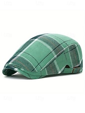 cheap Accessories-Men's Plaid Flat Cap Newsboy Hat, Cotton-Polyester Blend, Multi-Color Classic Ivy Style Cap for St. Patrick's Day Celebration &amp; Everyday Casual Wear