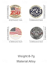  סט סיכות דש פטריוטיות לגברים, חבילה של 4 תגי אמייל מסגסוגת, עיצובים לדגל אמריקאי ולציון יום השנה ה-250 לארה"ב לציון יום השנה ה-250, יום העצמאות, מצעדים ואירועים רשמיים