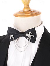 お買い得  結婚 ACC-男性用ポリエステル製蝶ネクタイ - 複数のデザイン、ゴールドまたはシルバーのチェーン、結婚式や夜のパーティーに最適