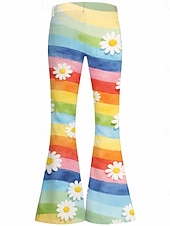  Retro Vintage Boho 1970er Hose Schlaghosen Hippie Disco Hohe Taille Blumen Kostüm Damen Maskerade Musikfestival Party Pride Parade Erwachsene Hose