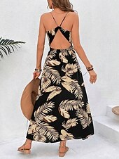 tanie Sukienki kwiatowe na co dzień-Damskie Sukienka maxi Codzienne sukienki Sukienka w kwiatki Sukienka na ramiączkach Elegancja Moda Nowoczesny Na zewnątrz Urlop Wyjściowe Regularny Kwiaty Bez rękawów W serek Biały Lato Wiosna