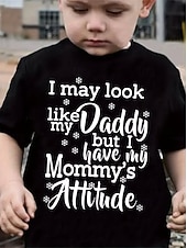 cheap Boy's 3D Funny Humor-100% Cotton Kids Boys' Black White Graphic Letter T shirt Blouse Crew Neck Short Sleeve Outdoor Dailywear Fashion Streetwear Designer Printing Summer