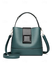 お買い得  ハンドバッグ＆トートバッグ-女性用フェイクレザーバケットバッグ - 多用途のショルダーバッグとクロスボディスタイル、複数の色、カジュアルからセミフォーマルまで使えるトレンディで丈夫なバッグ